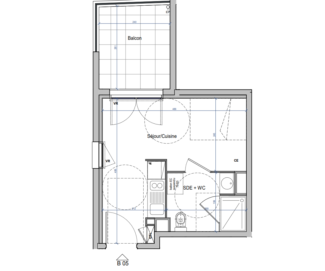 Appartement T1 de 21 m2 — Photo 2